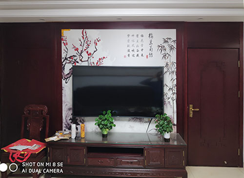 石景山中式家庭装修电视柜效果展示