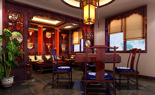 石景山古典中式风格茶楼包间设计装修效果图