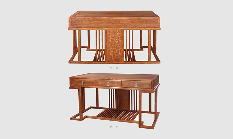 石景山 别墅中式家居书房装修实木书桌效果图