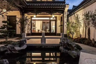 石景山现代中式别墅的庭院设计如此美丽